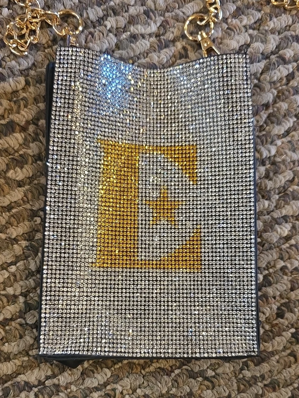 Elegant Crystal Phone Or Jewrey Crossbody - Gold & Silver
